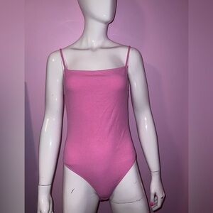 Pink Ribbed Bodysuit